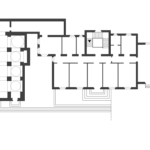 Pianta, prospetto frontale e sezione trasversale della Chiesa Madre Maria SS. delle Grazie @ Paola Pia Bruno, Miriam Faruolo, Daniela Fusti, Francesca Ligrani, Emanuela Miroballo Imperatrice (A.A. 2022/23 Corso di Materiali per l’Architettura, Laurea Magistrale in Architettura, Università degli Studi della Basilicata)